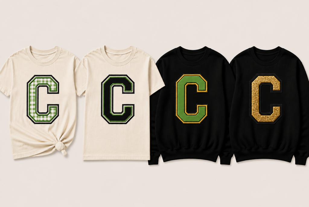 Oversized Varsity Letter Appliqué Shirt