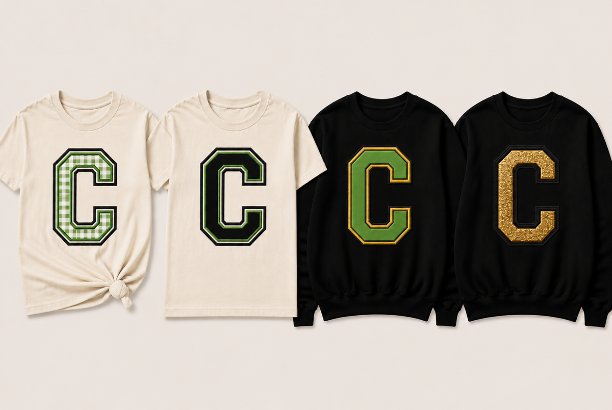 Oversized Varsity Letter Appliqué Shirt