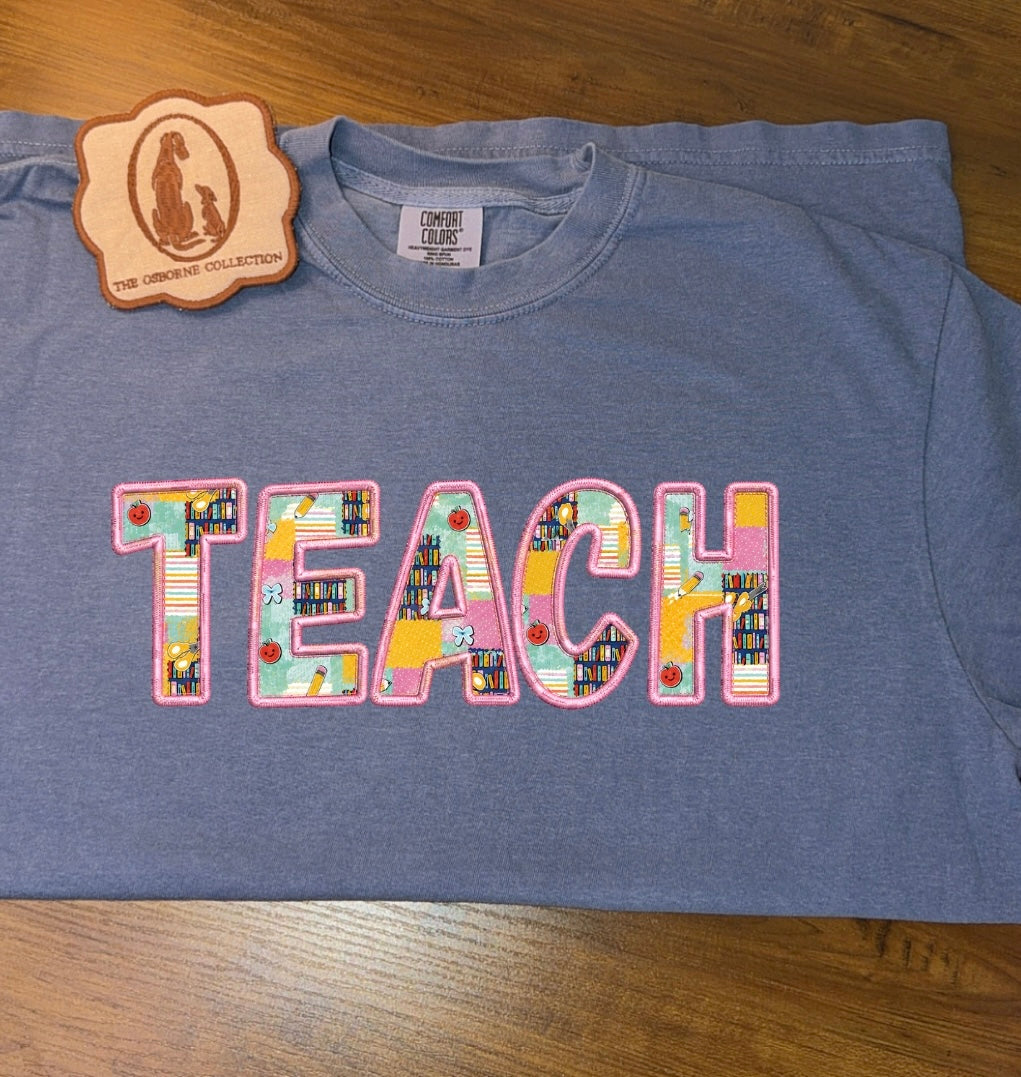 Patchwork Appliqué Teach Tee