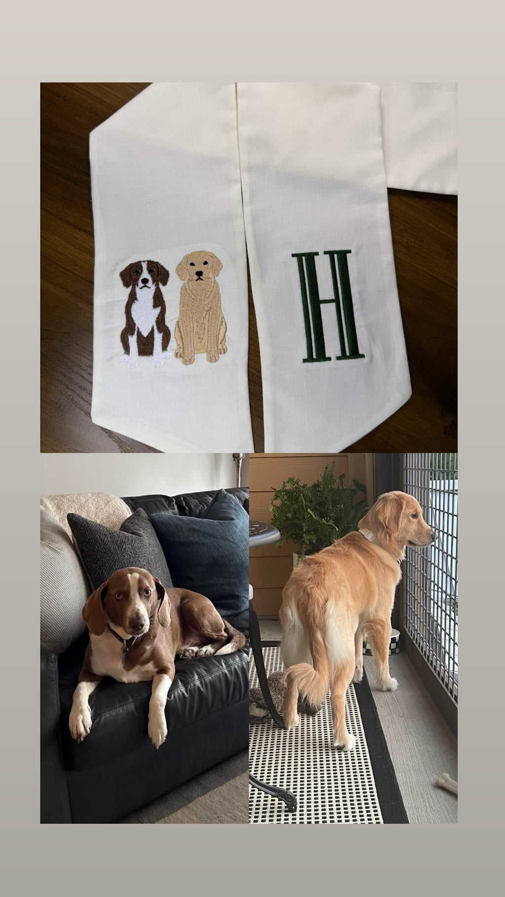 Custom Pet Portrait Wreath Sash